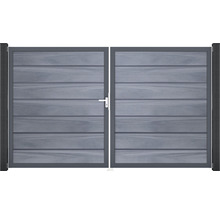 Dvoukřídlá brána s horizontálními lamelami pro venkovní použití