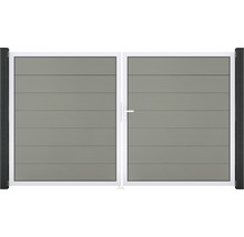 Dvojitá brána z hliníku s vodorovnými lamelami