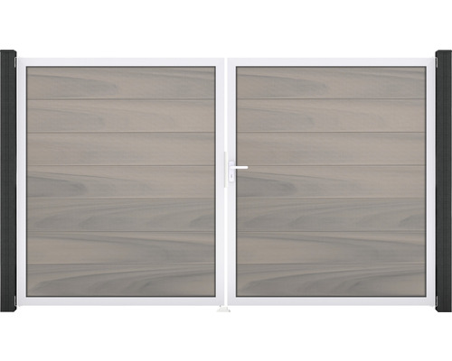 Brána GroJa Flex Grande pravá Dvojitá dřevěná brána s kovovým rámem do zahrady