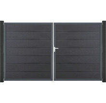 Dvoukřídlá brána z hliníku s rukojetí