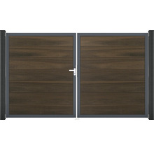 Dvojitá brána z dřeva a kovu