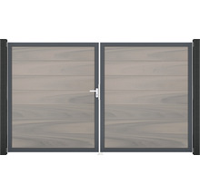 Dvoukřídlá brána z dřeva s kovovým rámem