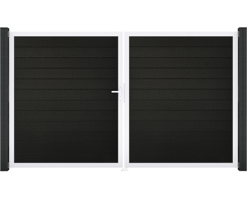 Dvoukřídlá brána s vodorovnými lamelami