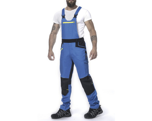 Modré pracovní kalhoty s laclem pro muže