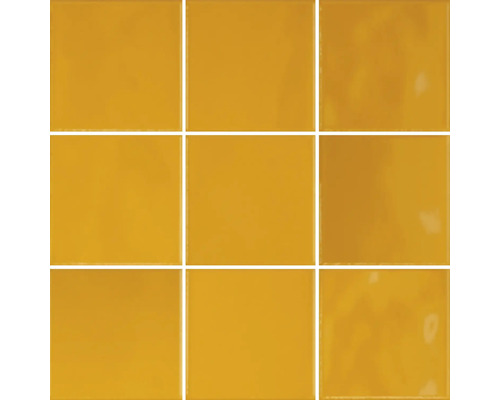 Keramická mozaika Retrochic Amber Yellow 30x30x0,6 cm Devět keramických dlaždic uspořádaných do čtverce