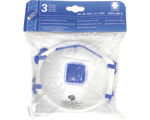 Respirátory FFP2 s filtrem, 3 kusy, balené