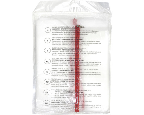 Plastový sáček s varováním před nebezpečím udušení