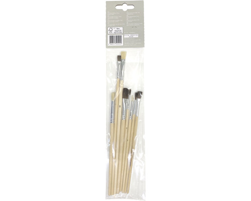 Sada štětců s dřevěnými rukojeťmi v průhledném obalu