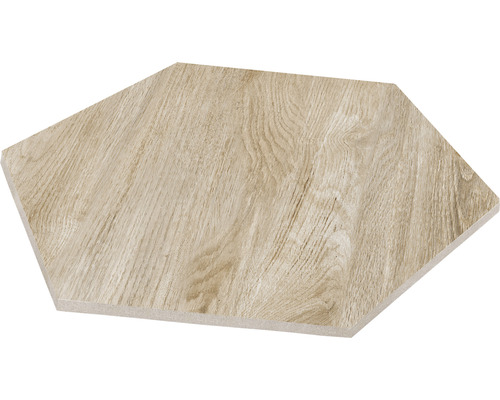 Šestiúhelníková podlahová dlaždice se vzhledem dřeva