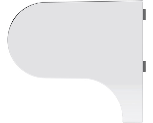 Skleněná police se zaoblenými hranami