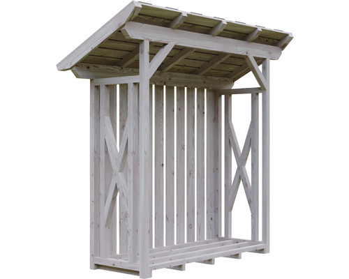 Dřevník ze dřeva se střechou