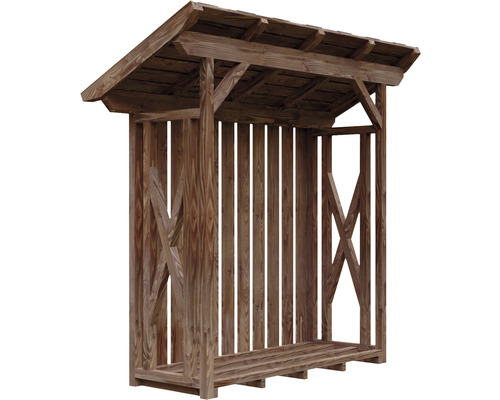 Dřevník ze dřeva se střechou