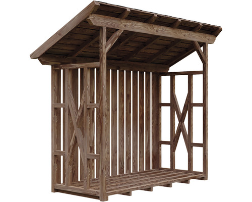 Dřevěný přístřešek na dřevo se střechou