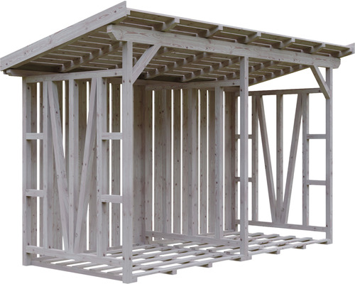 Dřevěný přístřešek na dřevo se střechou