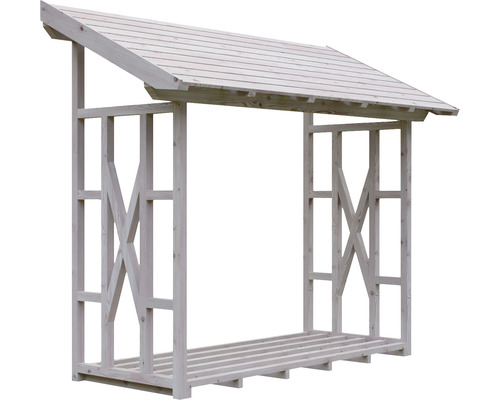 Dřevěný přístřešek na dřevo se střechou