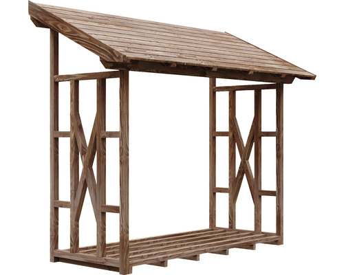 Regál na dřevo se střechou pro uskladnění palivového dřeva