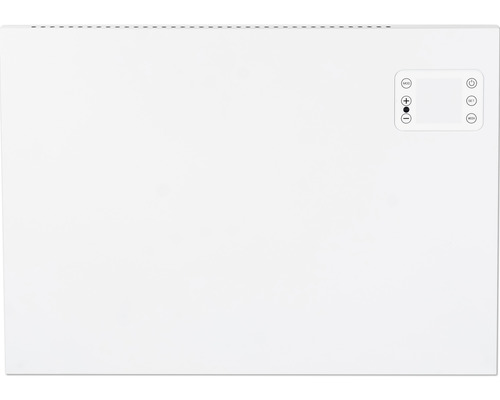 Bílý radiátor s ovládacím panelem