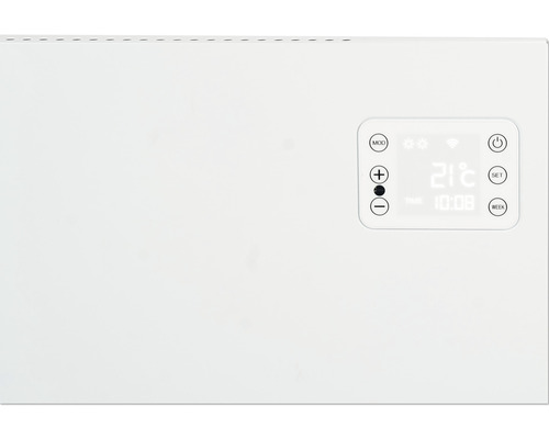 Bílé topení s ovládacím panelem