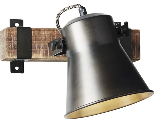 Nástěnné svítidlo s dřevem a nastavitelným stínidlem