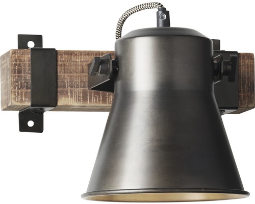 Nástěnné svítidlo z dřeva a kovu