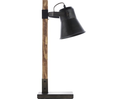 Stolní lampa z kovu a dřeva