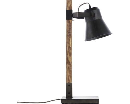 Stolní lampa z dřeva a kovu