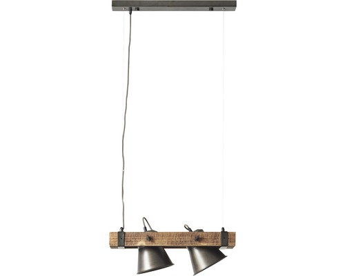 Závěsné svítidlo se dvěma reflektory a dřevěným prvkem