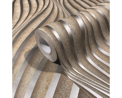 Role tapety s vlnitým pruhovaným vzorem