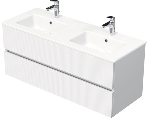 Koupelnová skříňka s umyvadlem Intedoor LINES bílá matná 121 x 57,5 x 46,5 cm LIN 121 2Z 0606/A8916