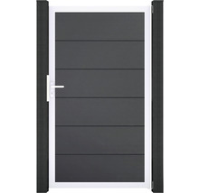 Zahradní branka s vodorovnými panely a rukojetí