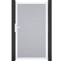 Zahradní branka s vodorovnými profily a madlem