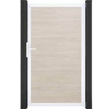 Zahradní branka s vodorovnou panelovou strukturou a rukojetí