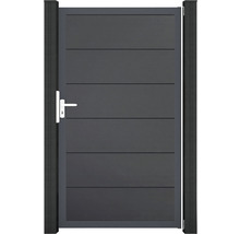 Hliníková zahradní branka s vodorovnými panely a rukojetí