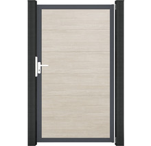 Zahradní branka s designem dřeva a rukojetí