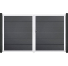 Dvoukřídlá hliníková brána s vodorovnými lamelami