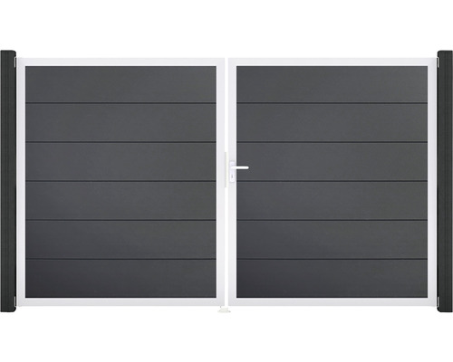 Dvoukřídlá hliníková brána s vodorovnými lamelami