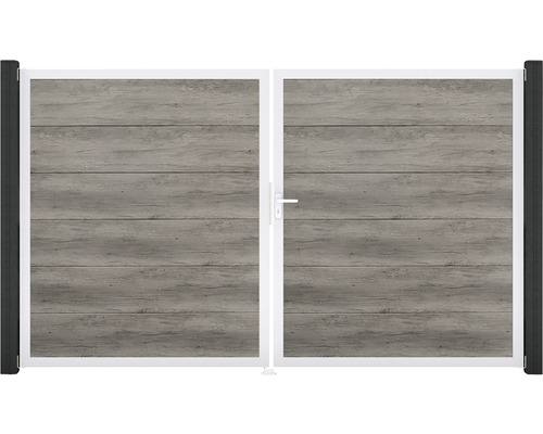 Zahradní brána dvoukřídlá s dřevěným vzorem