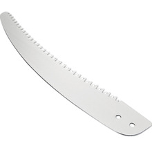 List pily na větve z oceli se zuby a dvěma otvory pro upevnění.