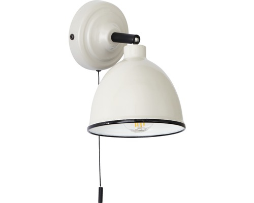 Bílé nástěnné svítidlo s tahovým spínačem