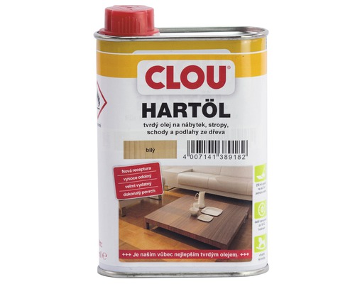Olej na dřevo Clou Hartöl tvrdý bílý 0,25 l ekologicky šetrné