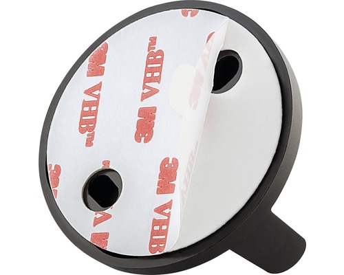 Černý nástěnný hák s lepicí plochou