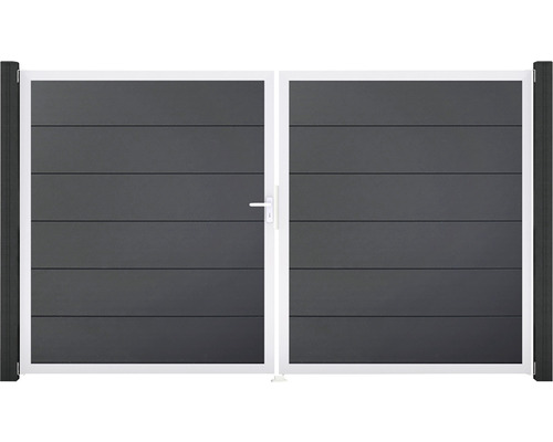 Dvoukřídlá brána s vodorovnými lamelami