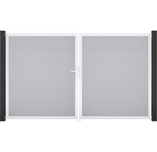 Dvoukřídlá brána s klikou a sloupky