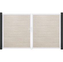 Dvoukřídlá brána s vodorovnými prkny a rukojetí