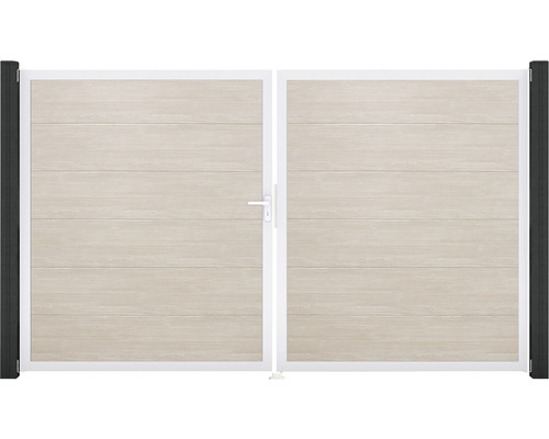 Dvoukřídlá brána s vodorovnými prkny a rukojetí