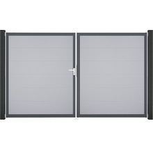 Dvoukřídlá hliníková brána s klikou