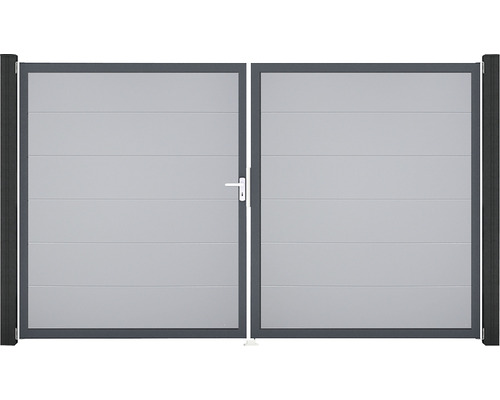 Dvoukřídlá hliníková brána s klikou