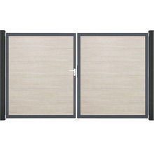 Dvoukřídlá brána z hliníku s vodorovnými panely