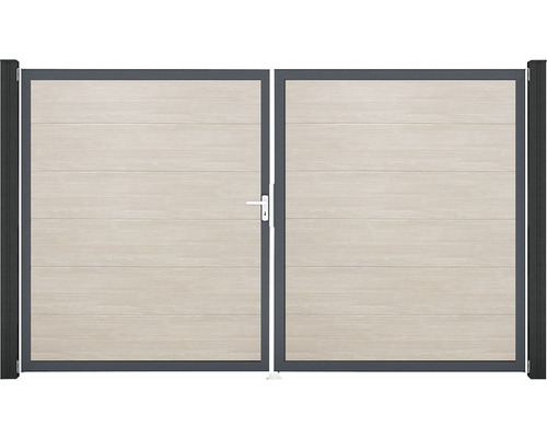 Dvoukřídlá brána z hliníku s vodorovnými panely