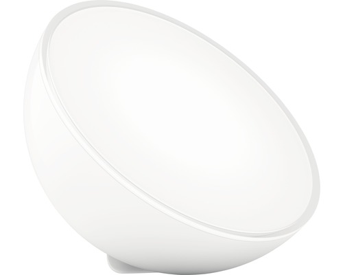 Bílá stolní lampa ve tvaru polokoule